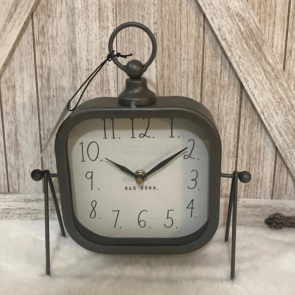 Rae Dunn Metal Tabletop Clock